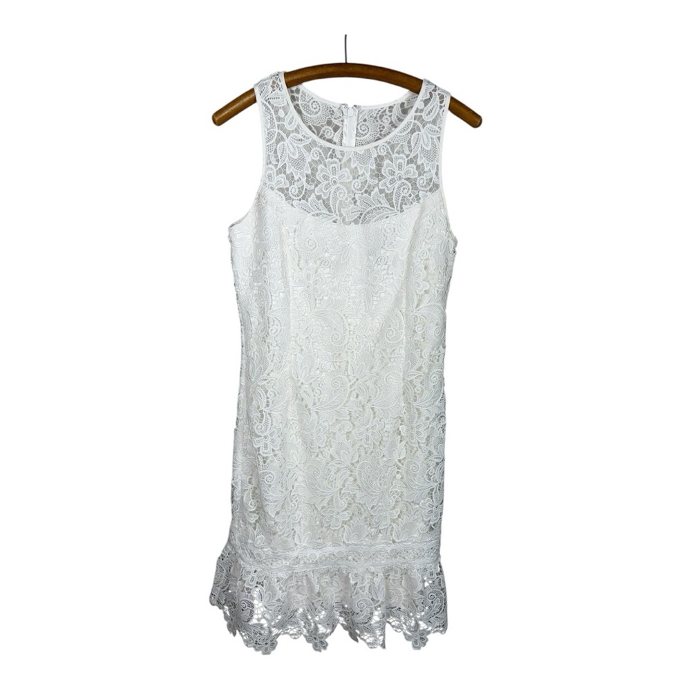 White House Black Market White Lace Mini‎ Dress